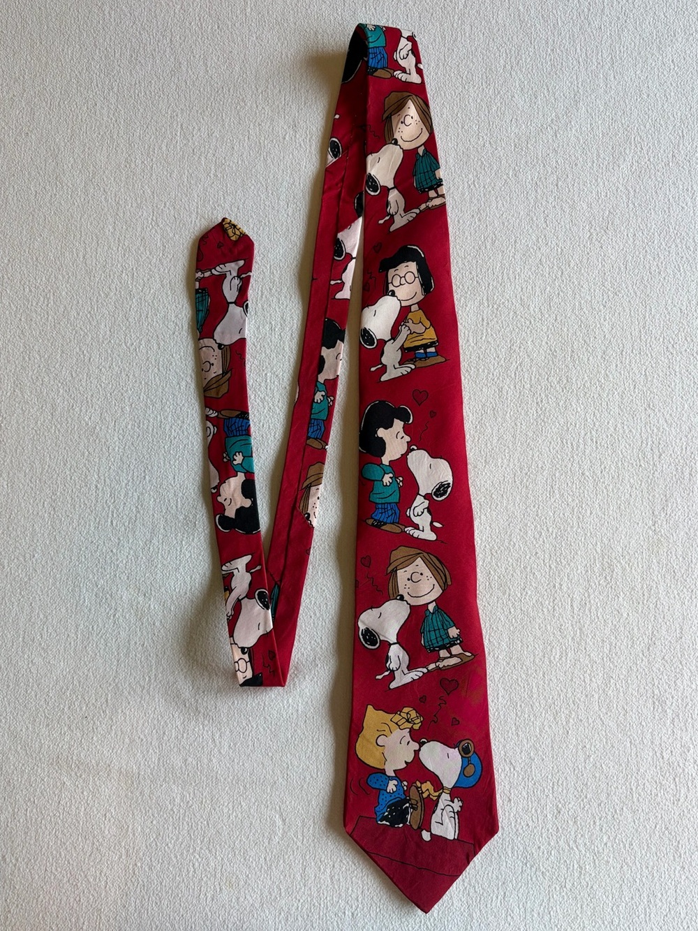 Vintage Peanuts Snoopy Red Novelty Neck Tie